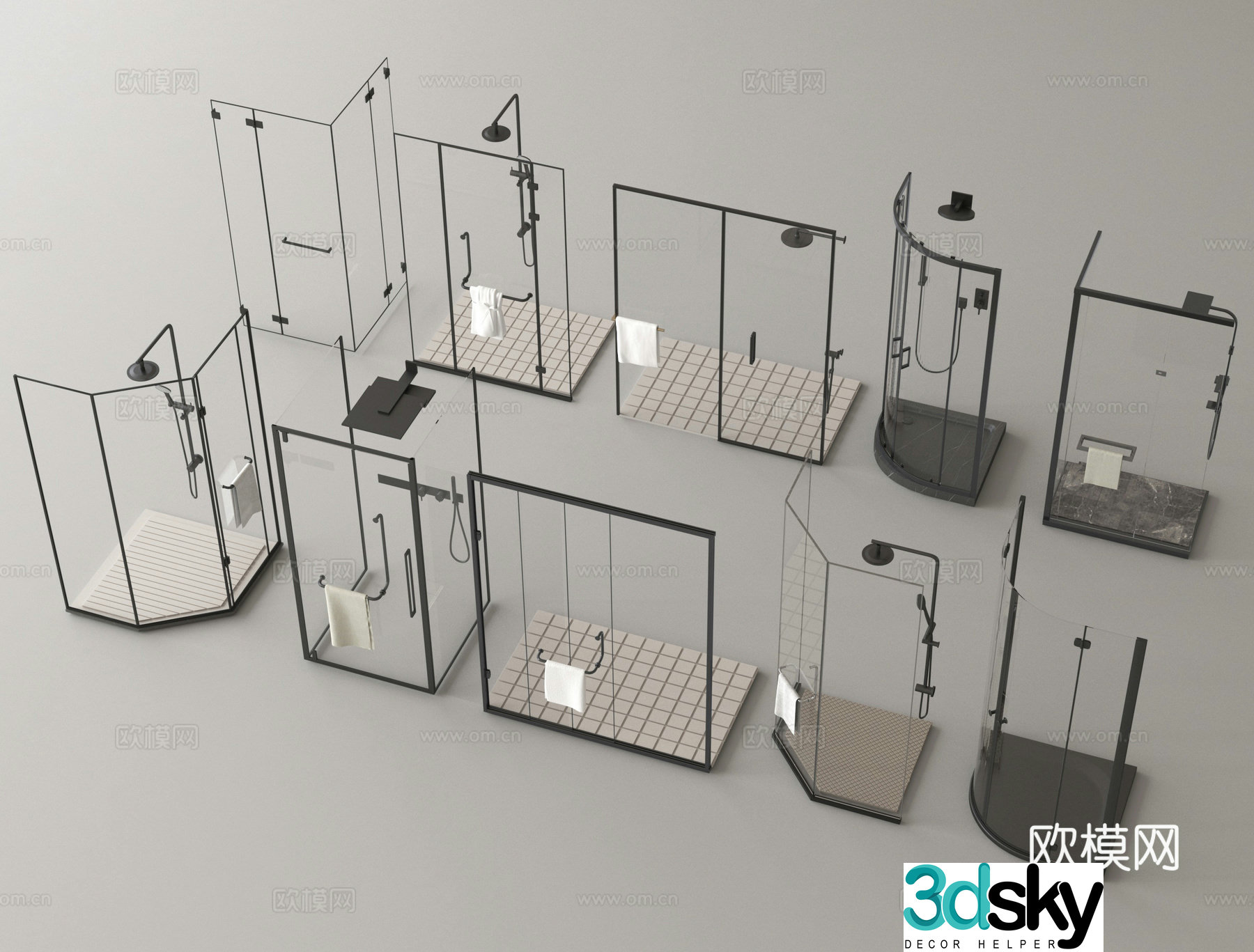 Shower room Shower partition 3d model