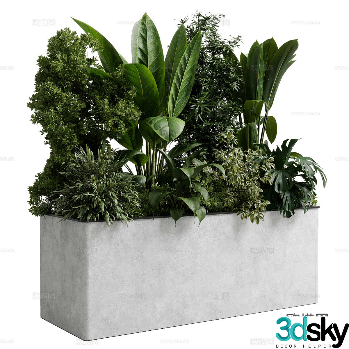 Modern box plant 3d model