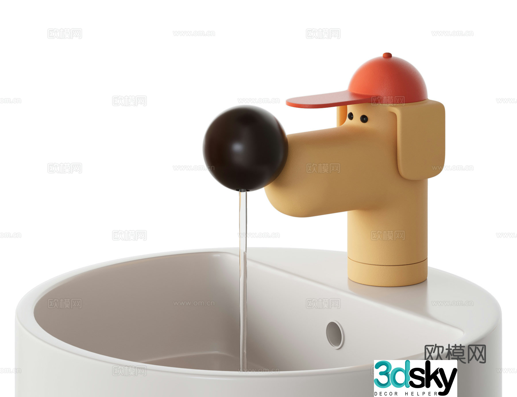 Puppy cartoon faucet 3d model