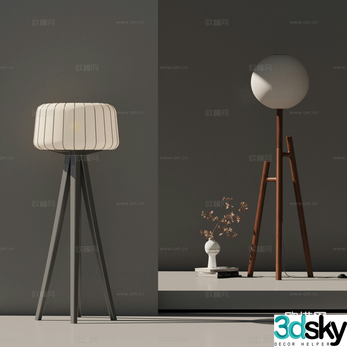 New Chinese floor lamp 3D model