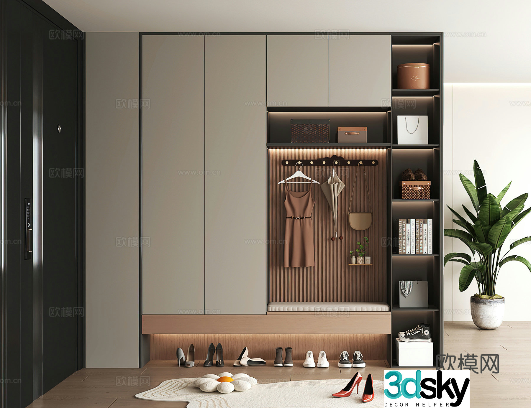 Shoe cabinet design shoe cabinet partition shoe cabinet porch shoe cabinet shoe cabinet rendering 3D model