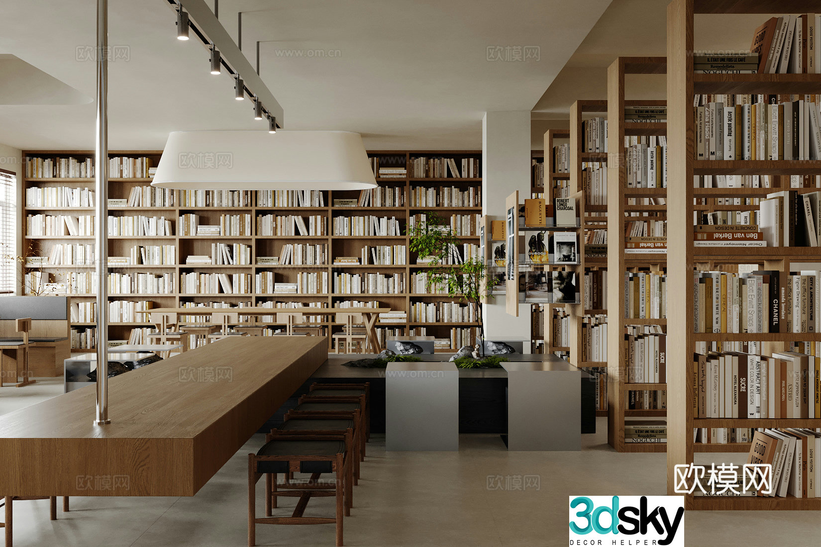 Log Wind Library Reading Room 3D Model
