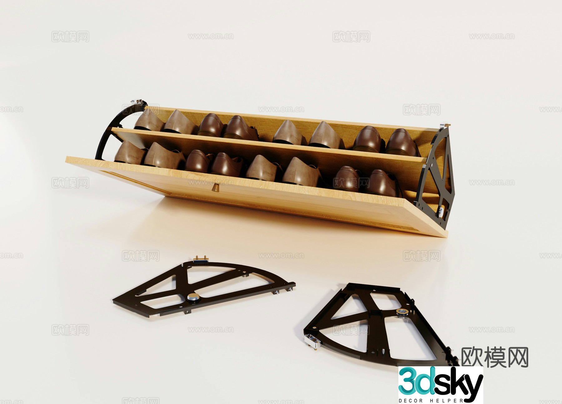 Shoe cabinet turntable hardware 3D model
