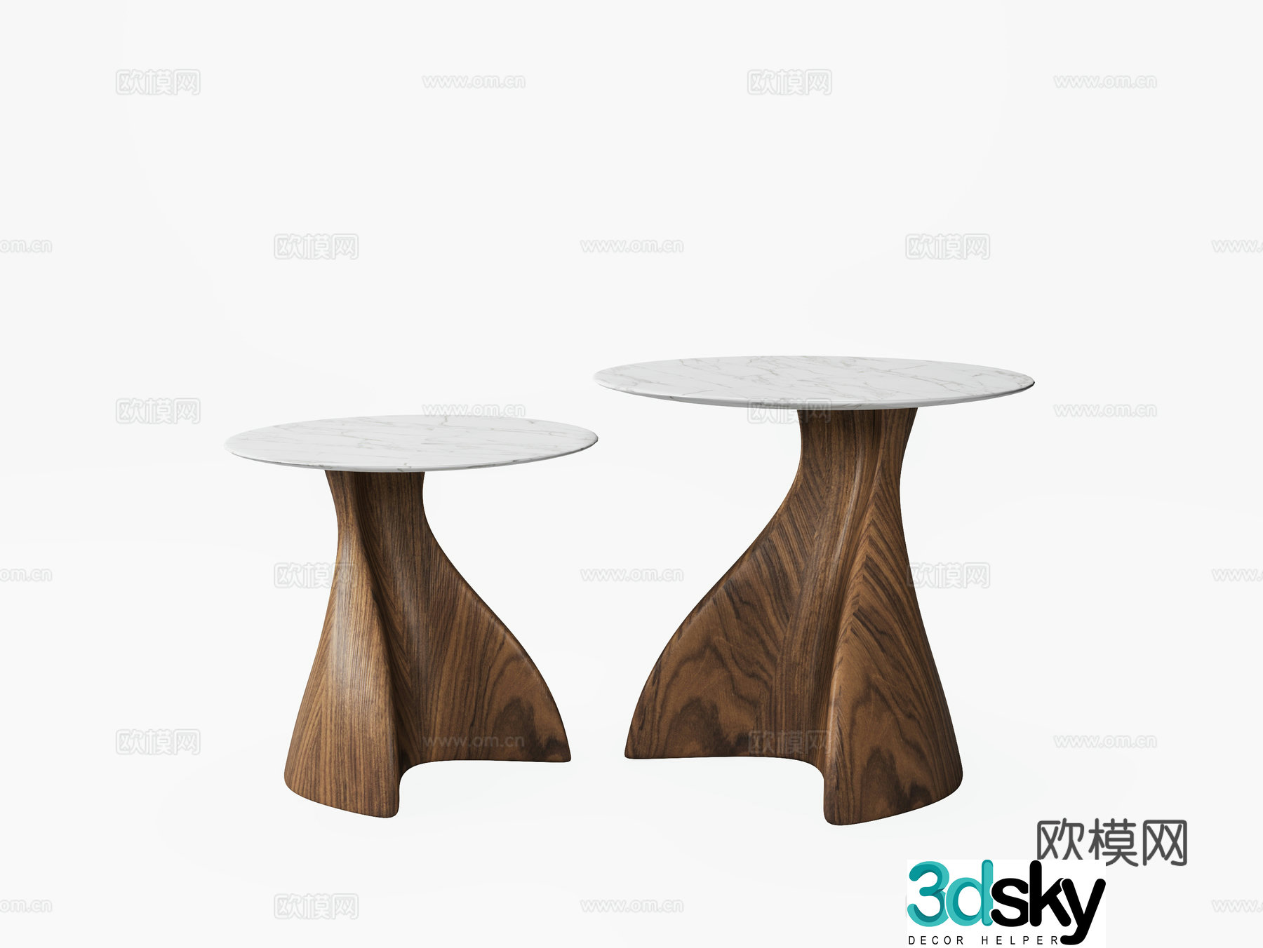 Modern coffee table combination 3D model
