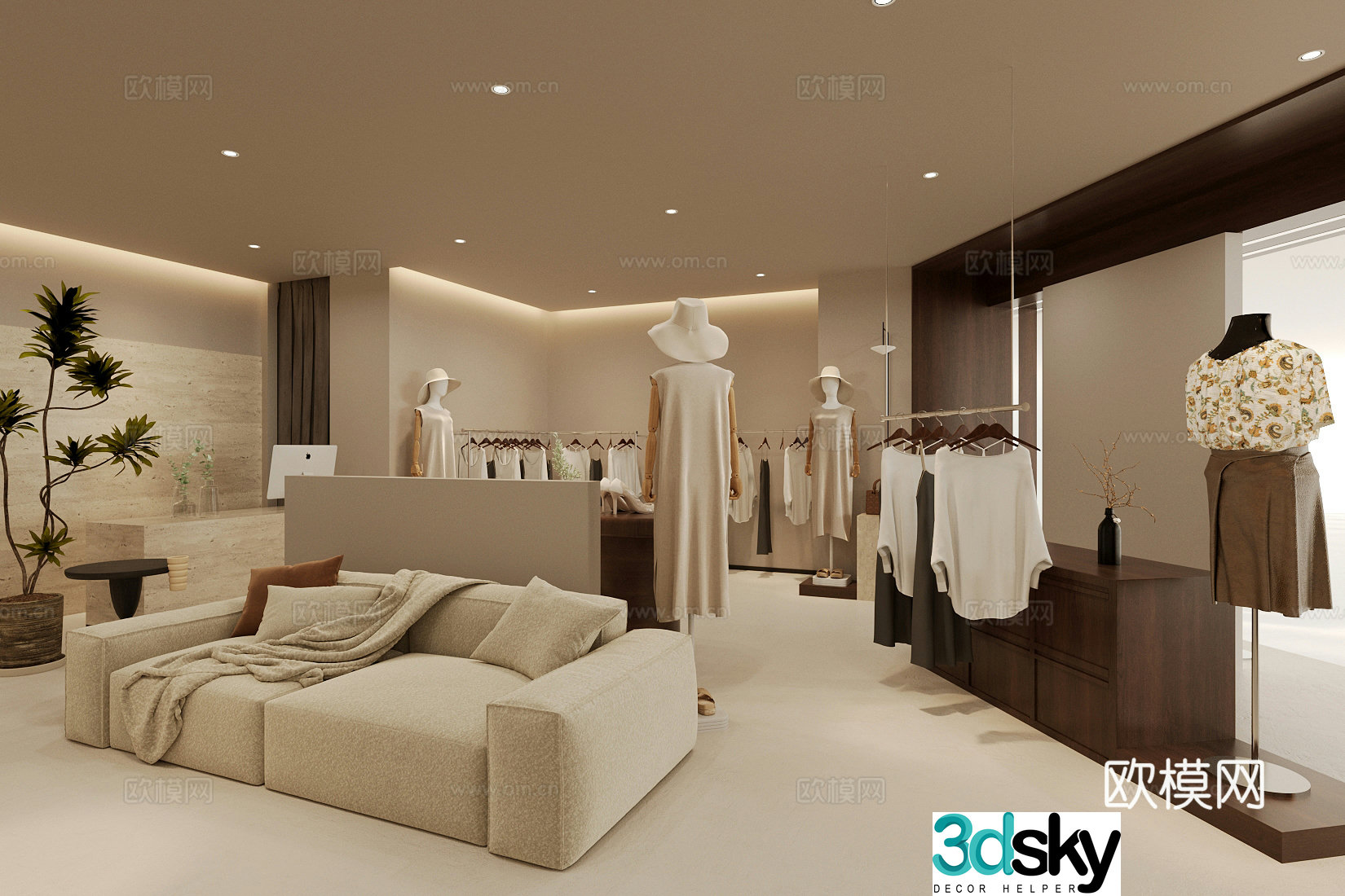 Middle-aged clothing store Women’s clothing store 3d model
