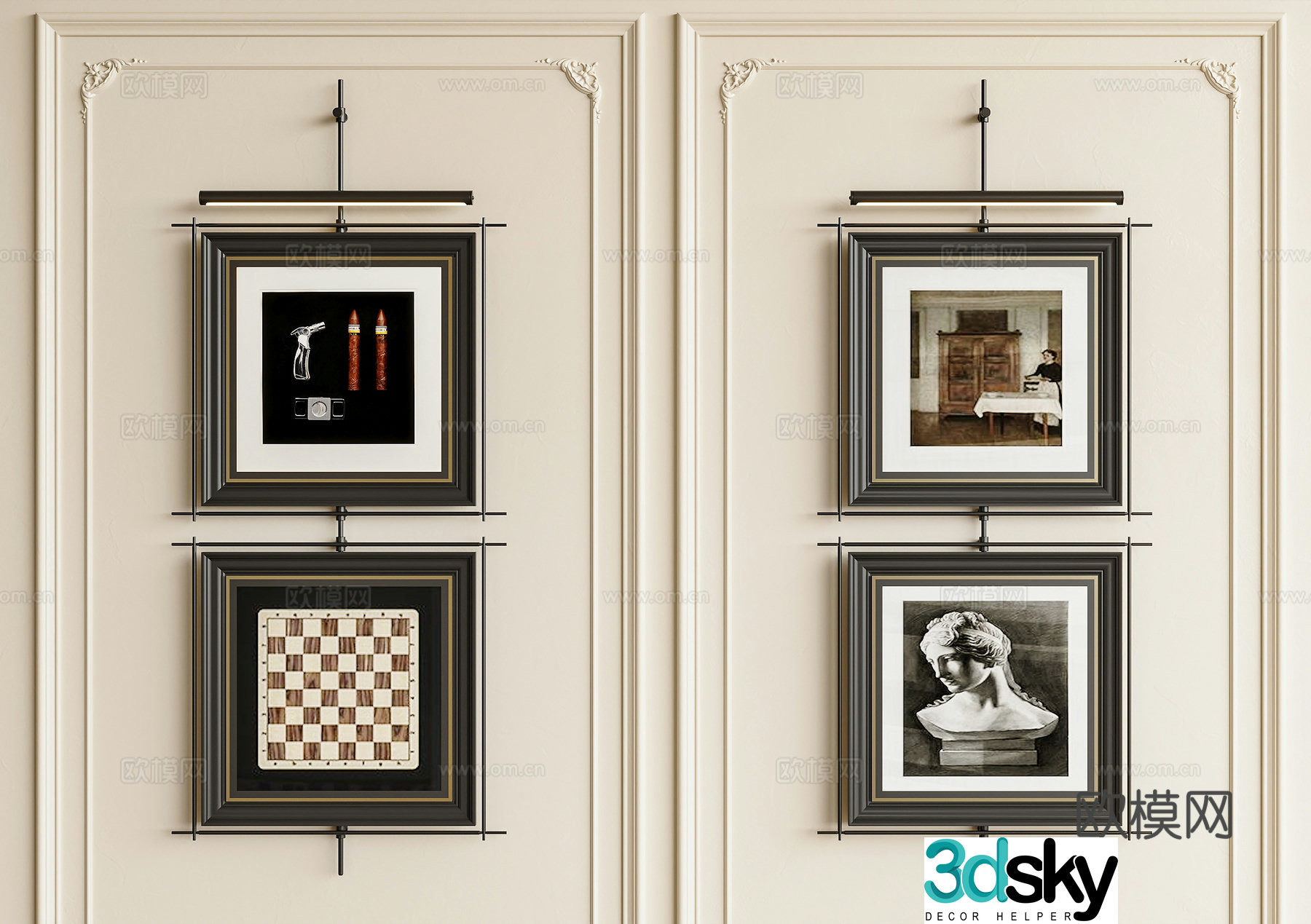 French medieval hanging painting French medieval hanging painting Middle-style hanging painting Decorative painting Entrance hanging painting Living room hanging 3D model