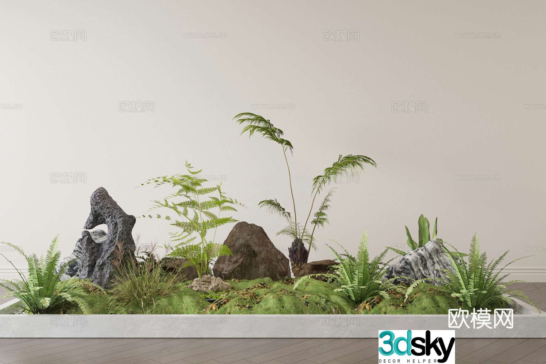 Modern plant landscape sketch 3d model