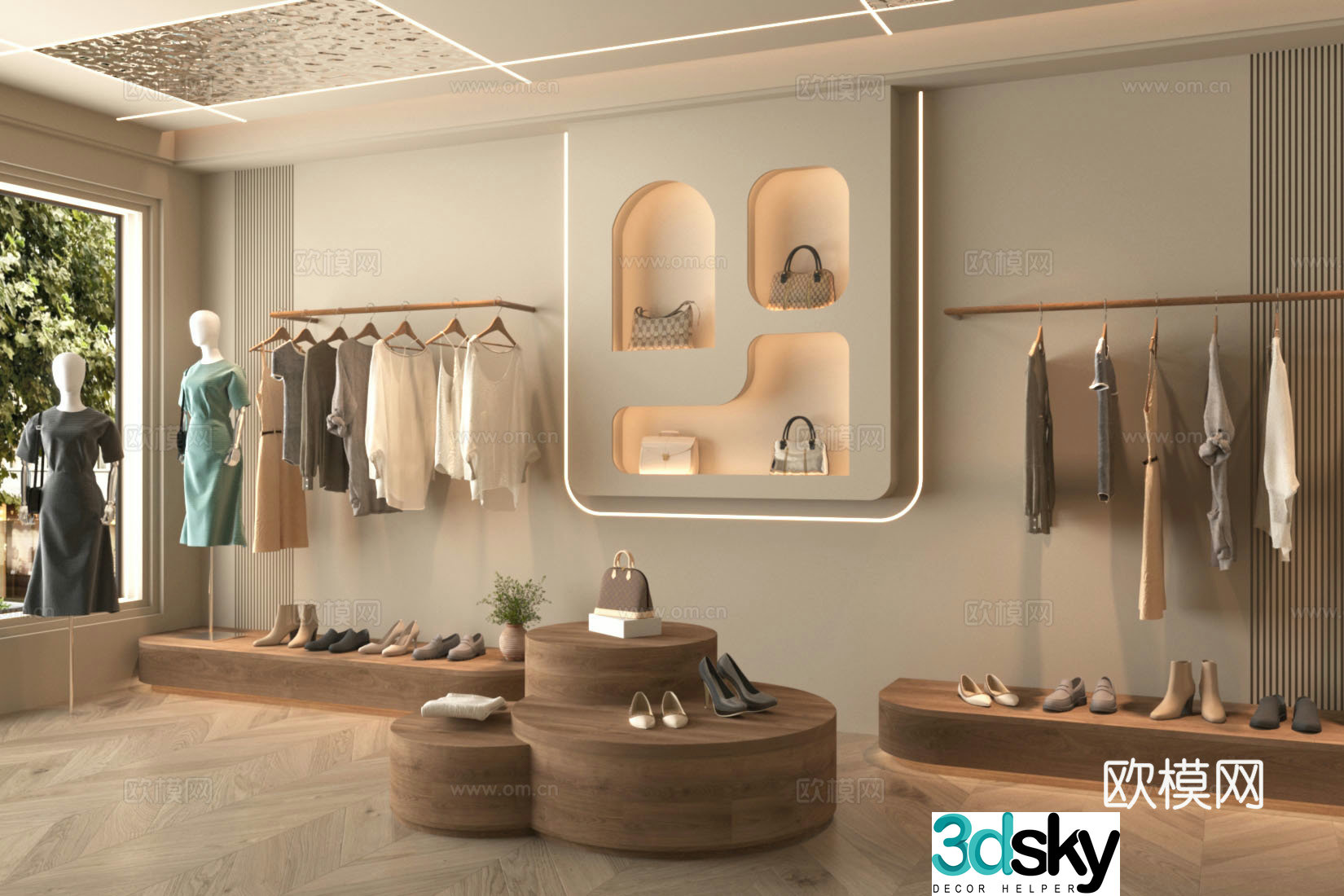 Modern clothing store Clothing store Clothing box store Clothing hanger 3d model