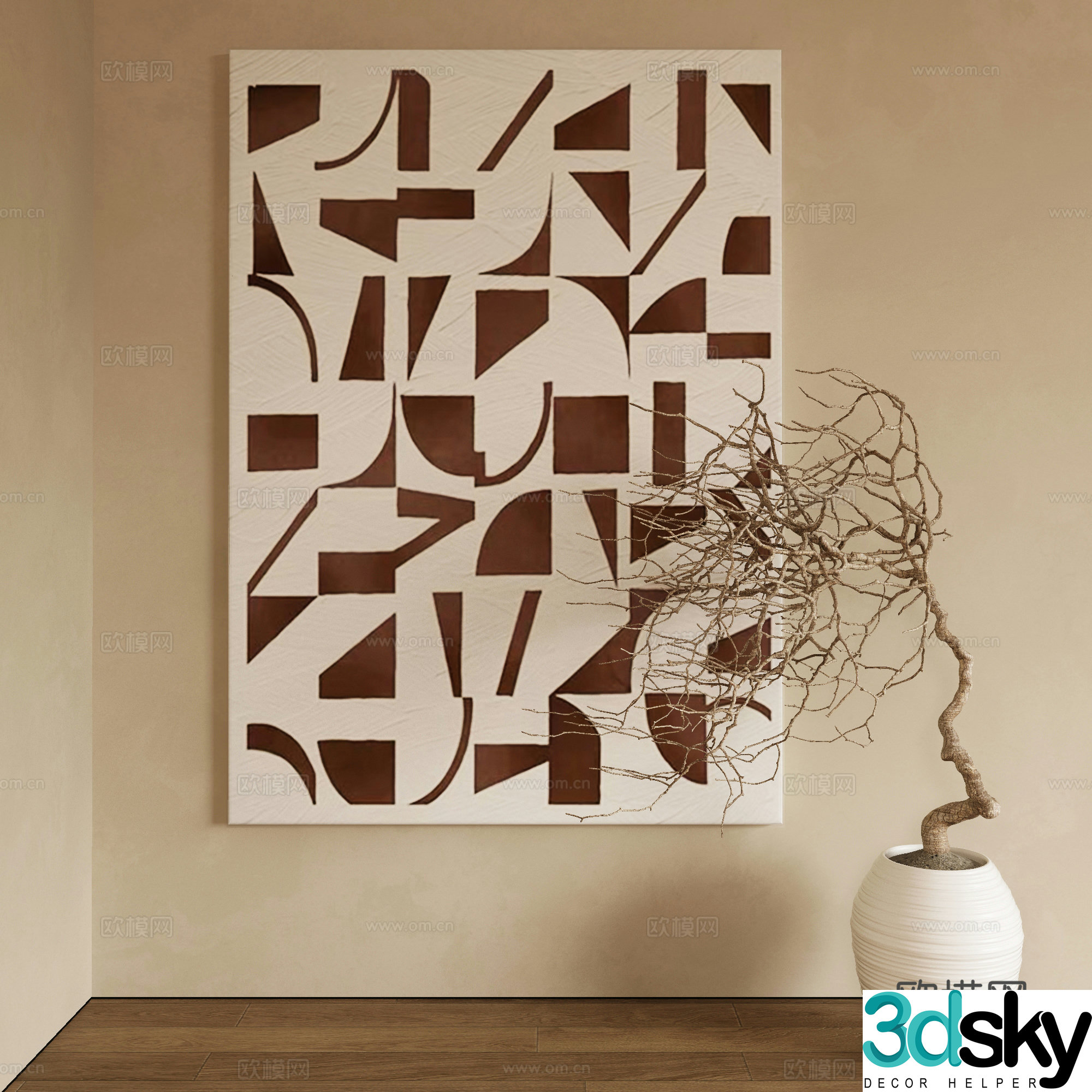 Wasabi hanging painting oil painting 3d model