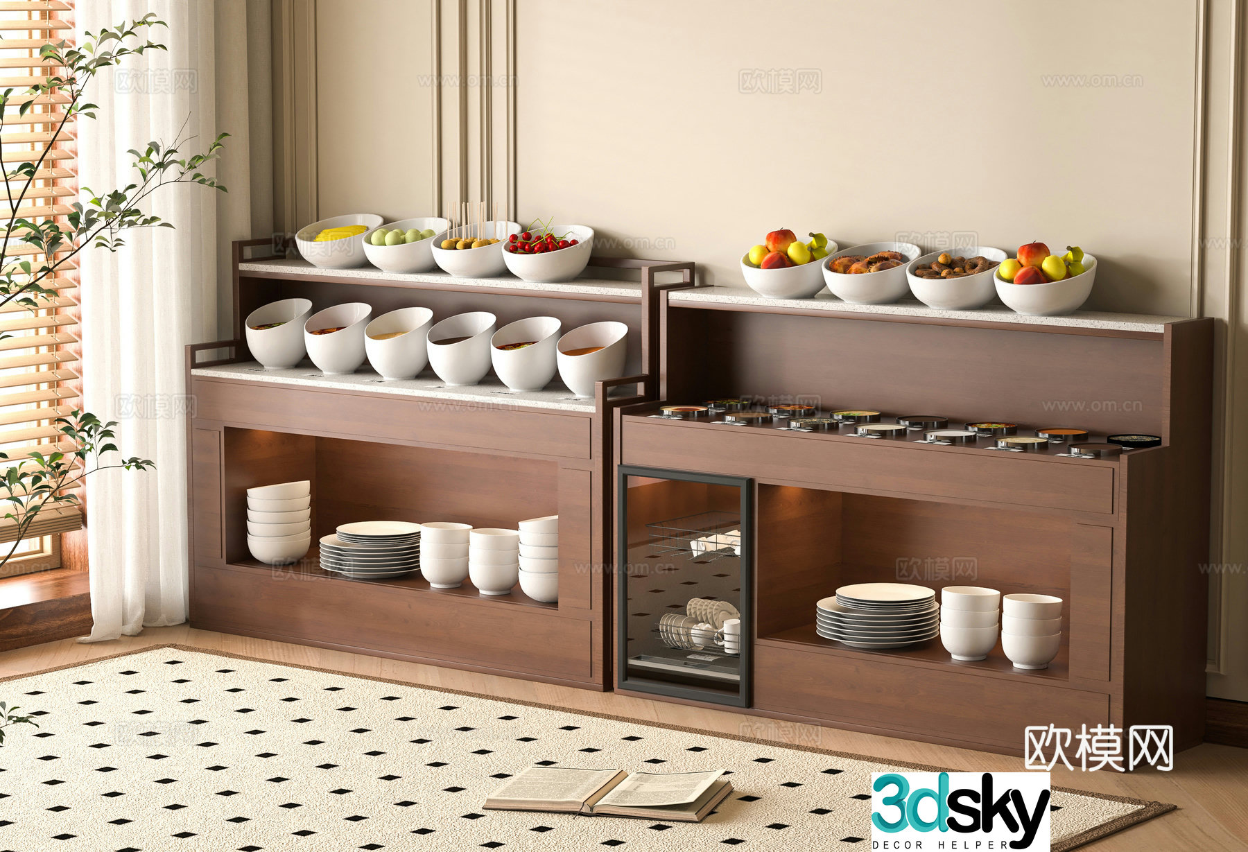Modern seasoning table 3D model