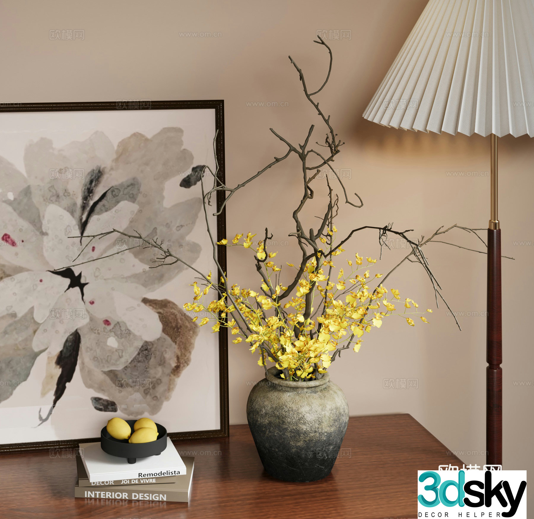 Wai Lily Flower Art 3D Model