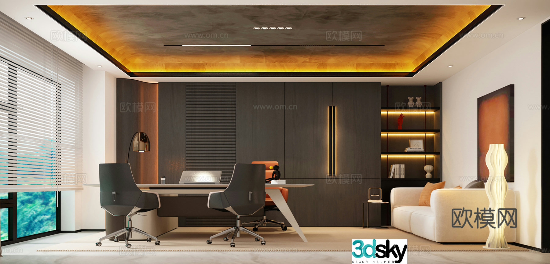 General Manager’s Office Italian Office Modern Italian Office Modern Chairman’s Office 3D Model