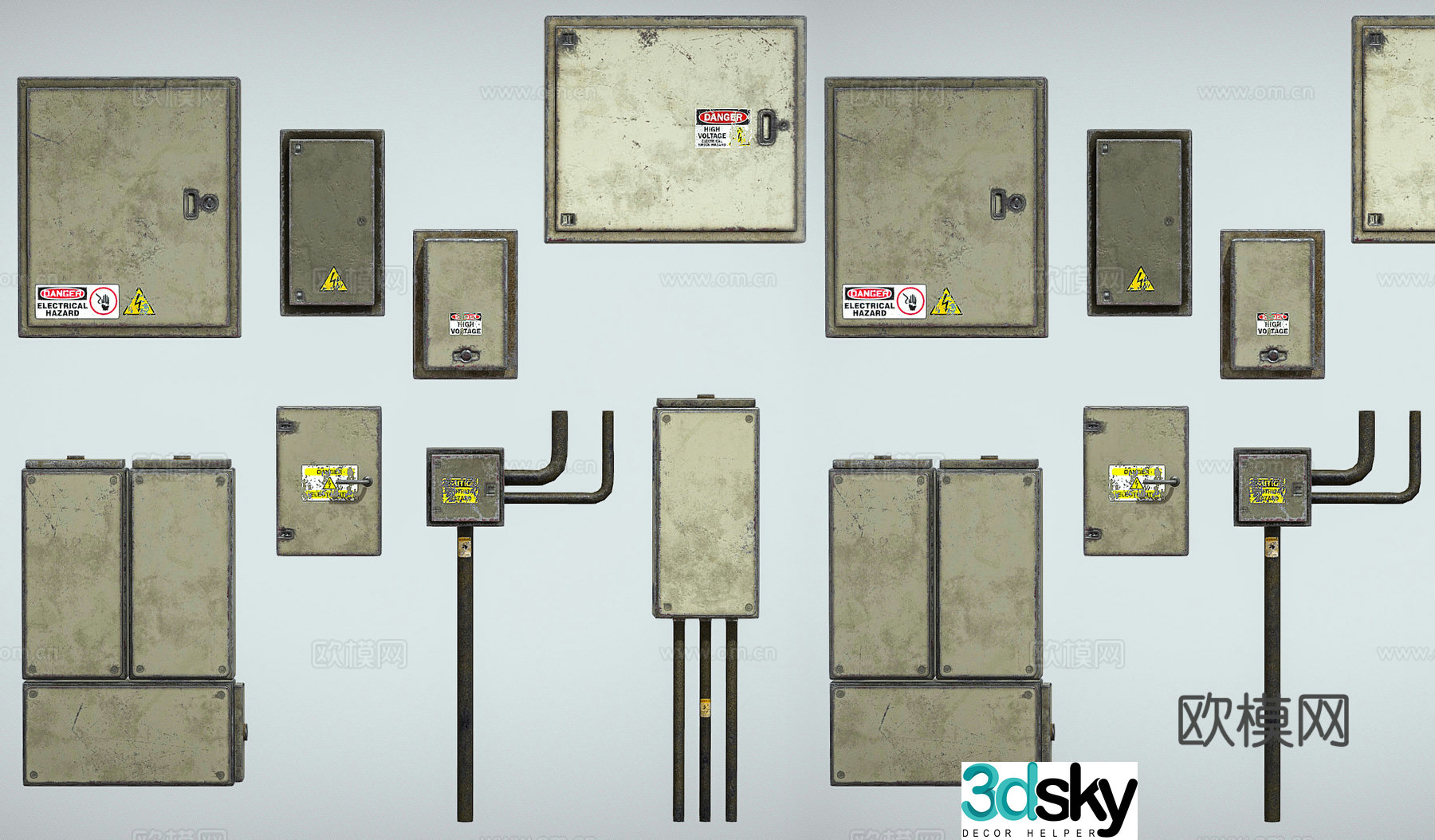 Retro distribution box Electric box Distribution box Electric box Electric box Electric box Electric box Electric box Electric meter box 3D model