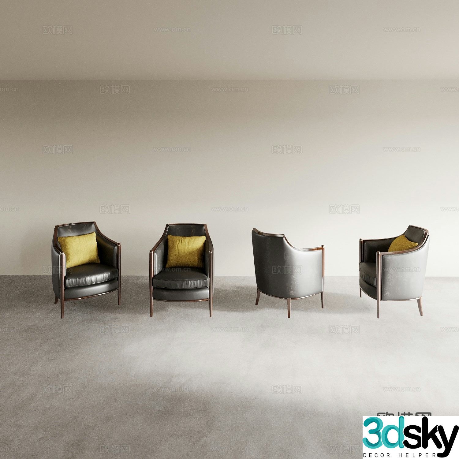 Single sofa casual sofa coffee sofa leather sofa restaurant sofa lobby sofa wine 3d model