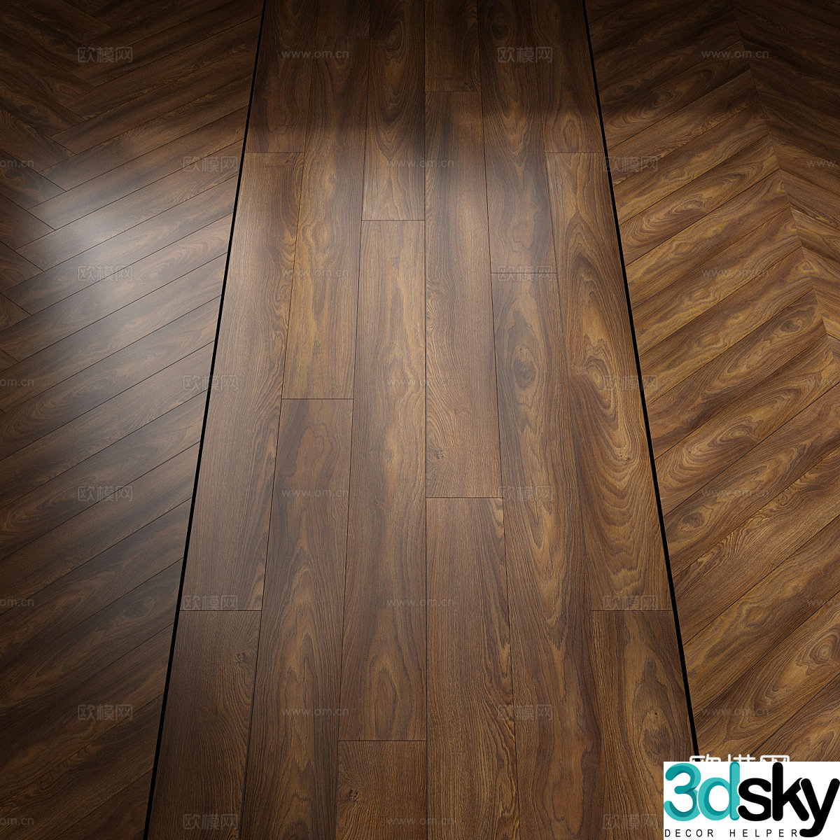 New Chinese-style solid wood flooring laminate flooring 3D model