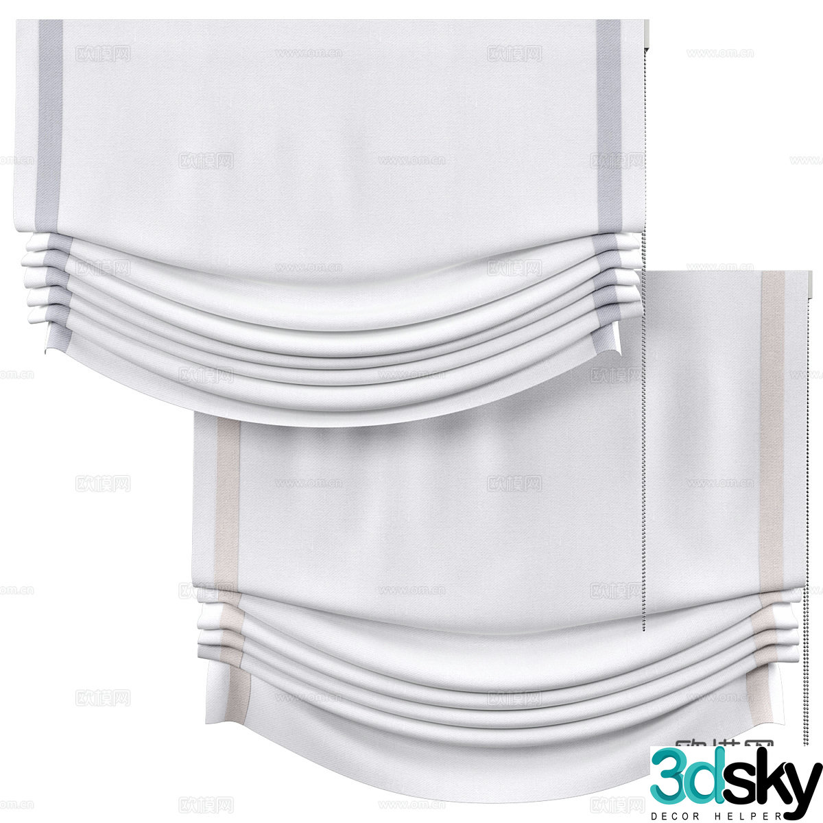Roman curtains 043d model