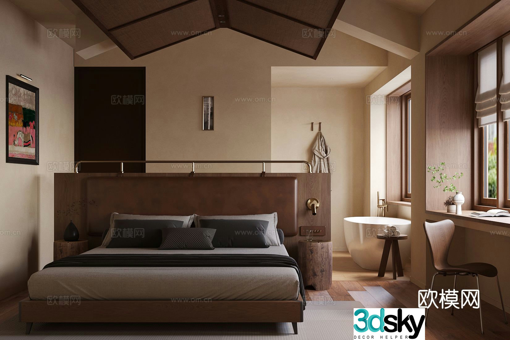 Logwood Wind Hotel Room B&B Suite 3D Model