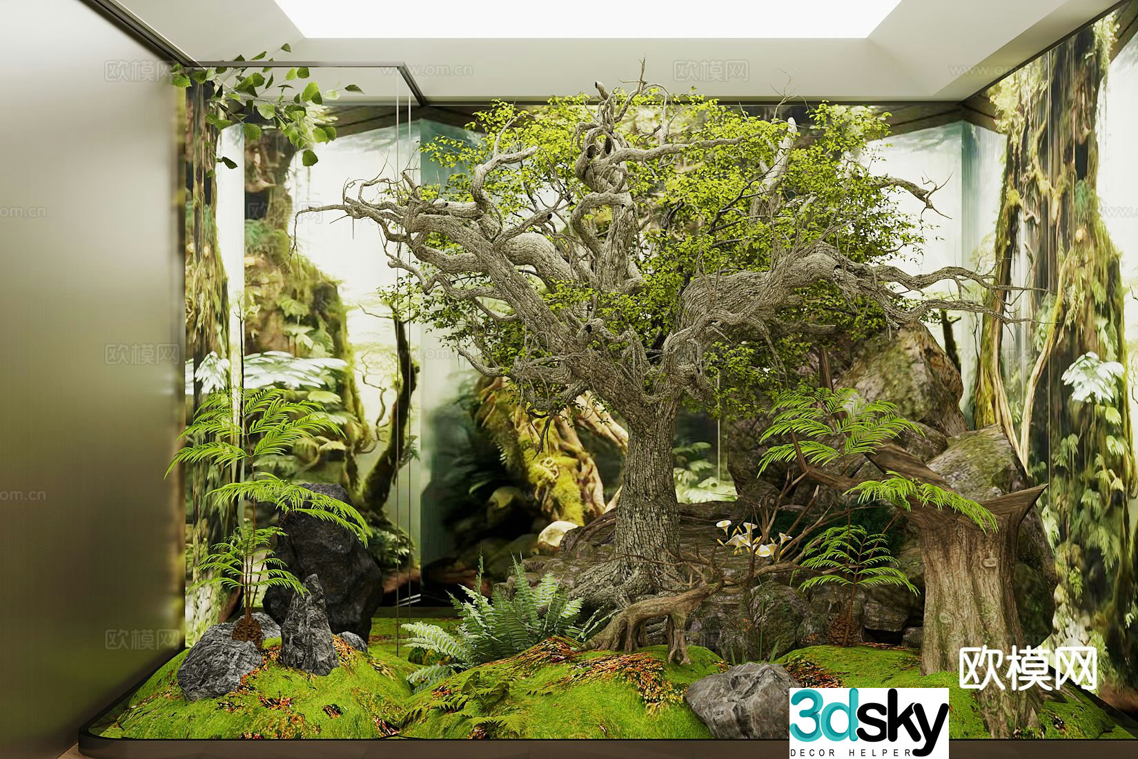 Modern indoor plant landscape green plant landscaping 3D model