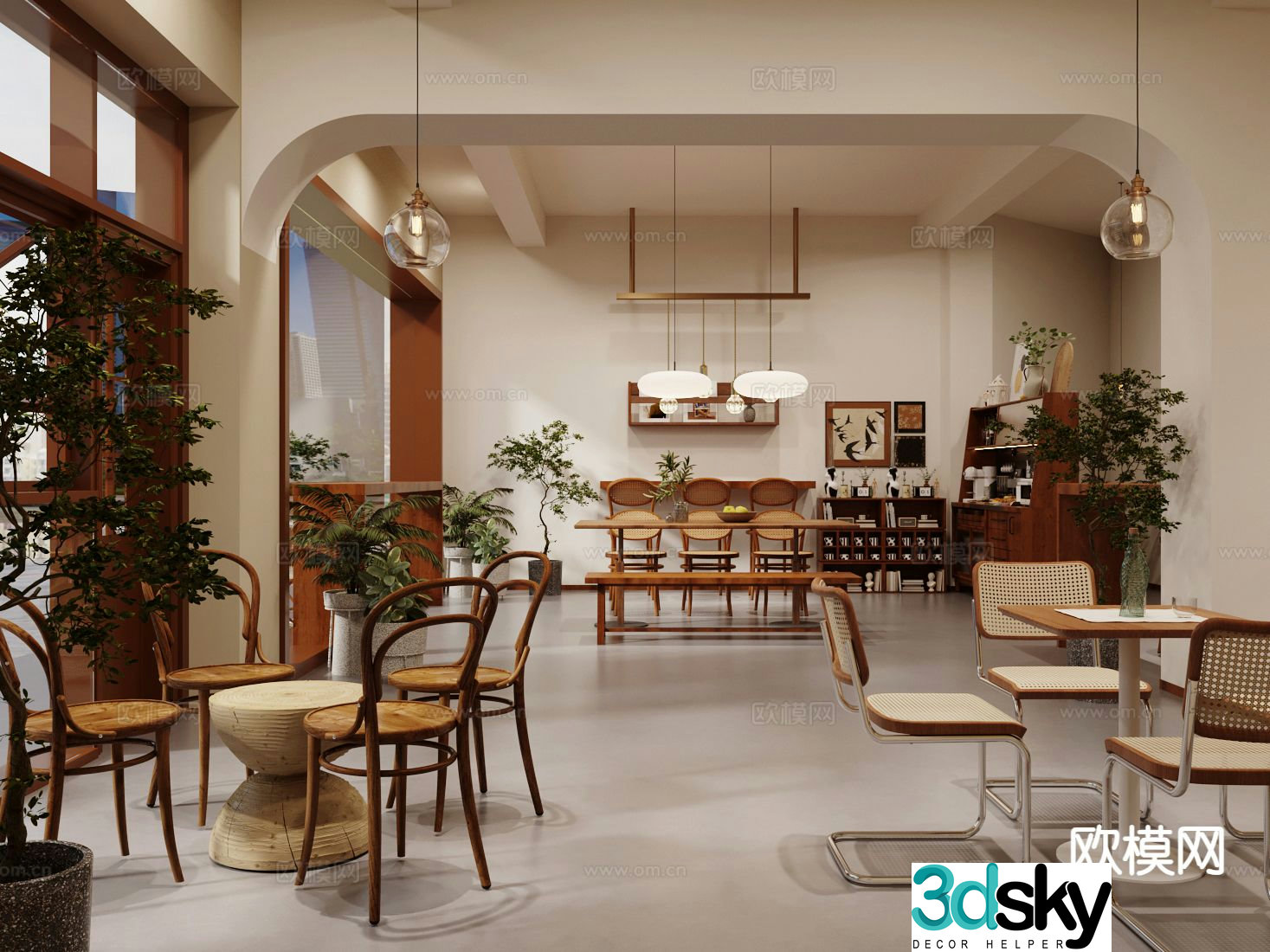 Middle style coffee shop 3d model