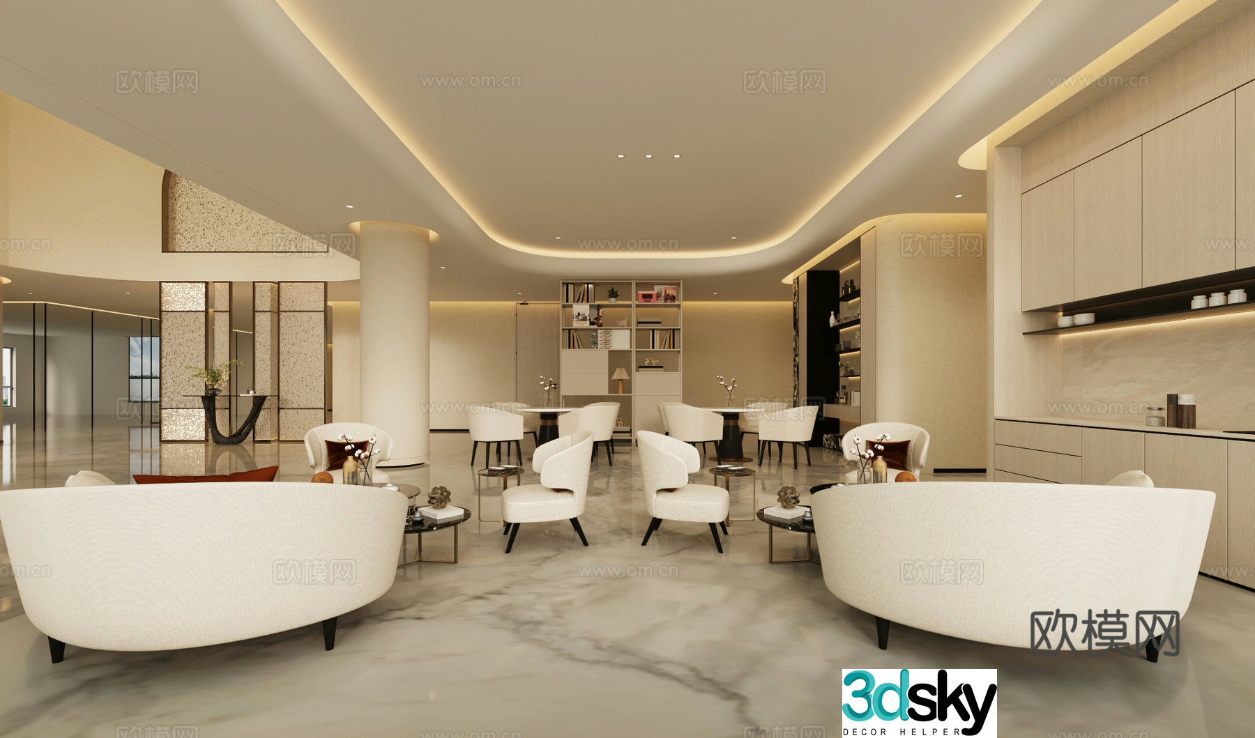 Modern sales office Sales office Recreation area Negotiation area 3D model