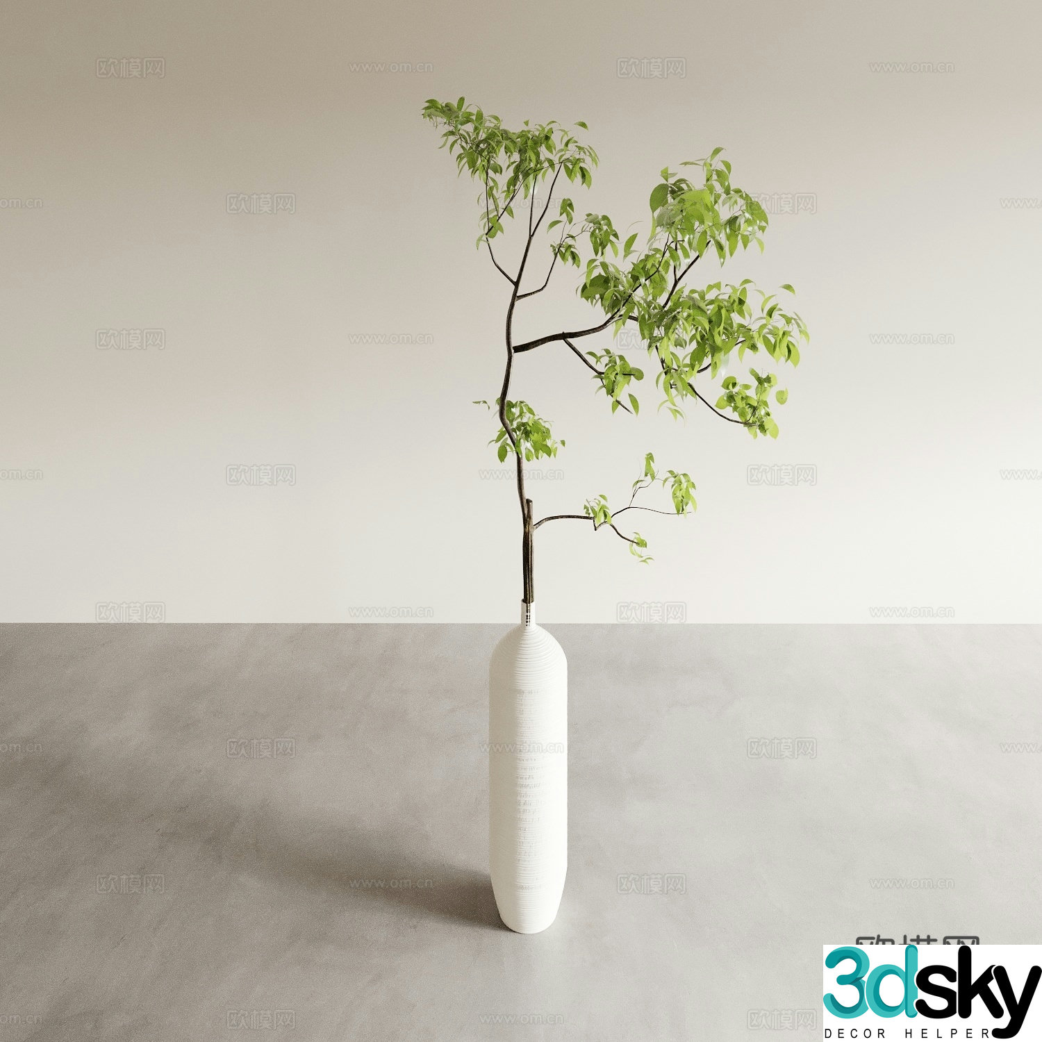 Vase Flower Art Flower Arrangement Green Plant Bonsai Pot Plant Indoor Green Plant Plant Ornament 3D Model