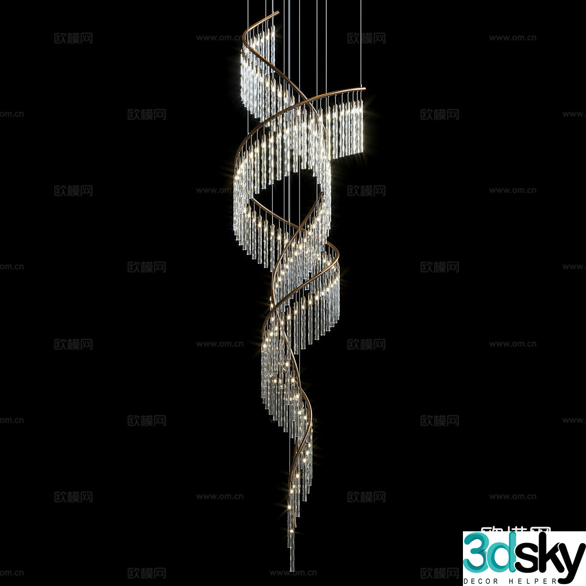 Modern light luxury decorative chandeliers 3d model