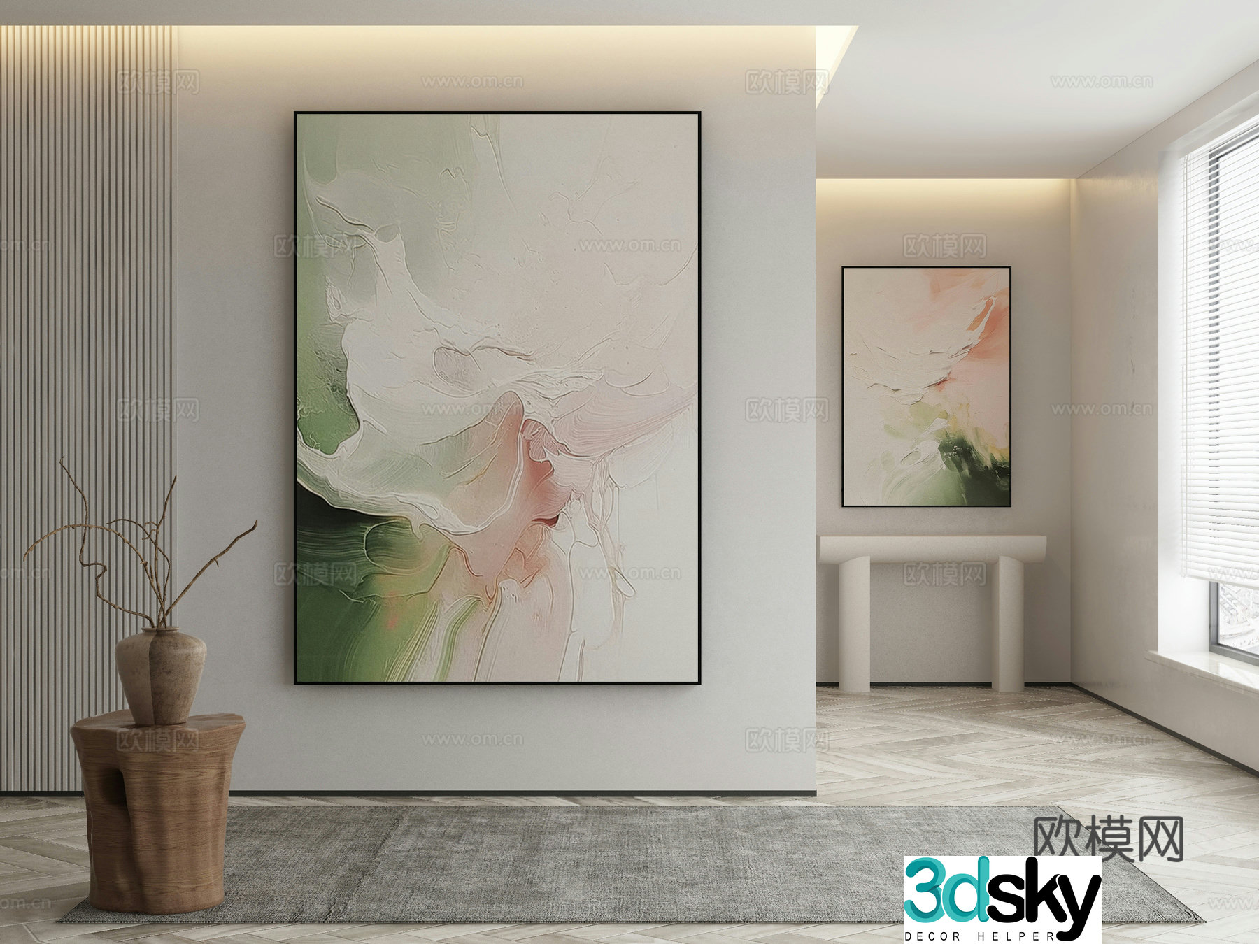 Wasabi hanging painting oil painting 3d model