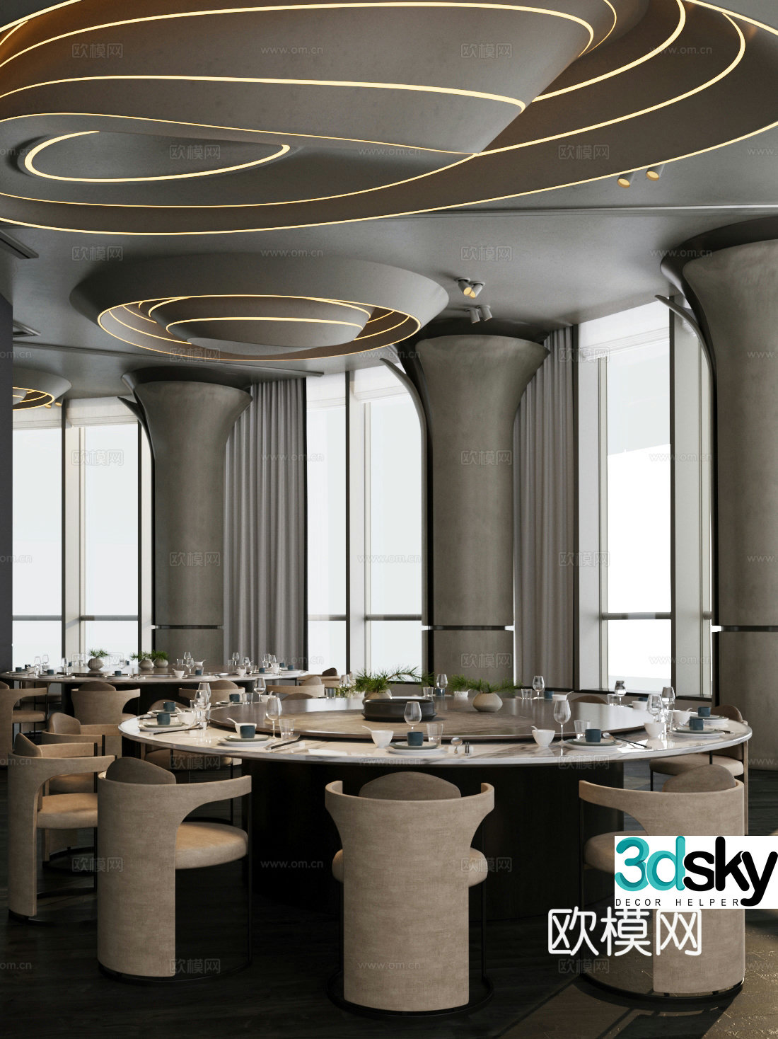Restaurant private room private room 3D model