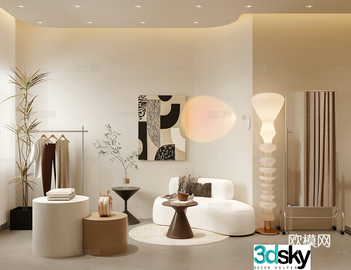 Wasabi Clothing Store Clothing Store Rest and Waiting Area 3D Model