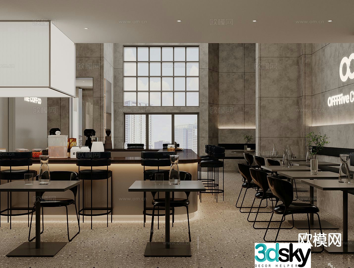 Modern cafe 3d model
