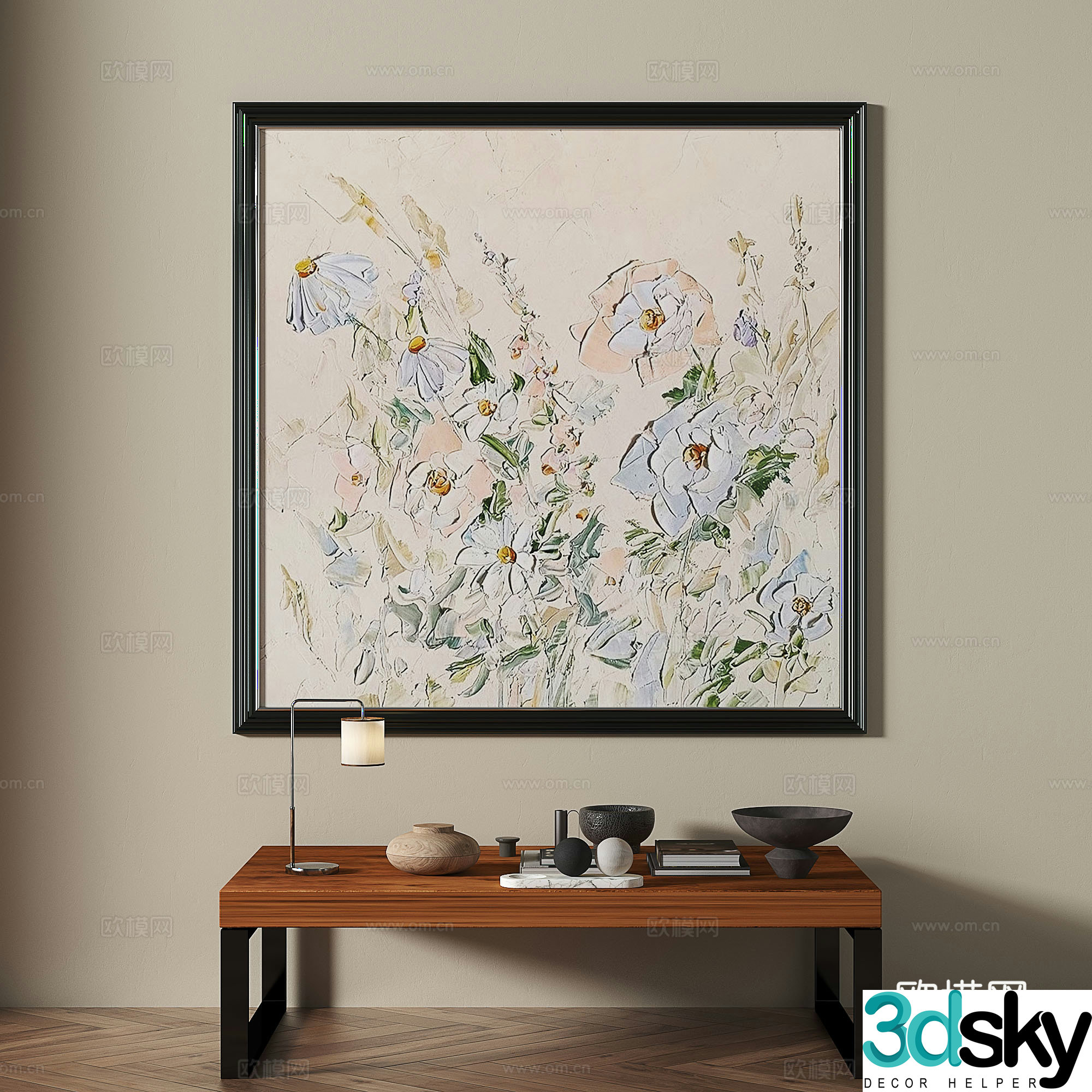 Modern medieval retro decorative painting 3d model