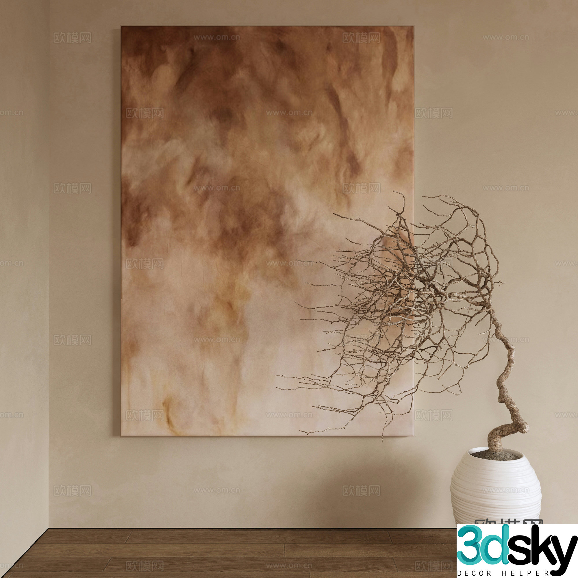Wasabi hanging painting oil painting 3d model