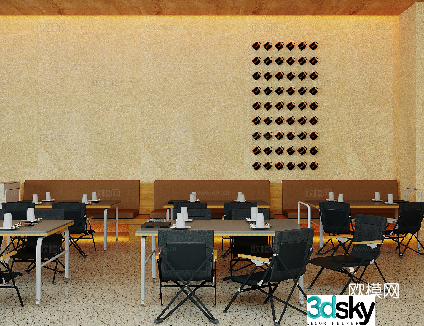Industrial style western restaurant 3D model