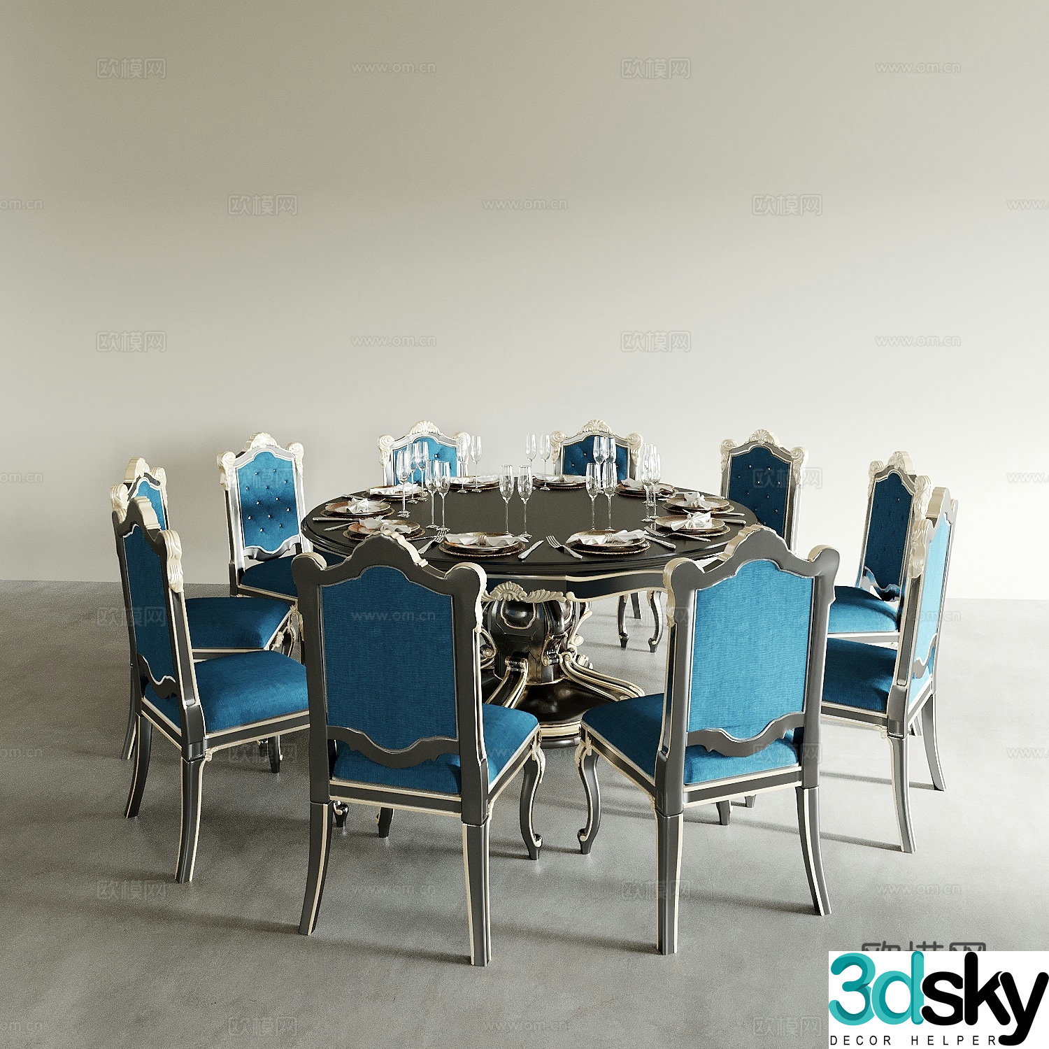 Dining table and chairs living and dining table and chairs dining table and chairs wine table and chair combination round wine table and chair 3D model