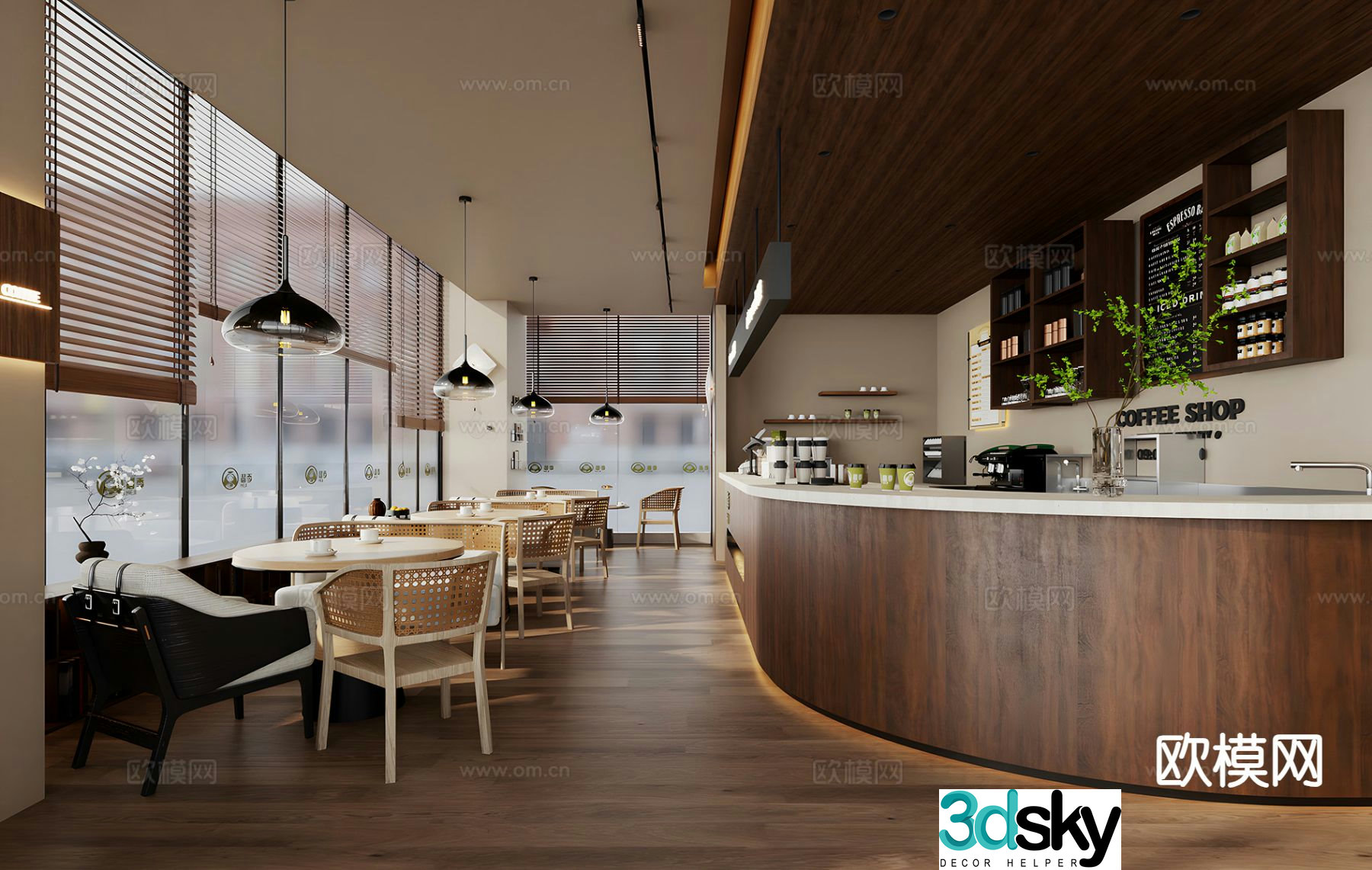 Modern cafe 3d model
