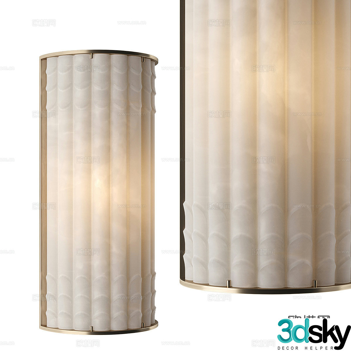 New Chinese style light luxury wall light 3D model