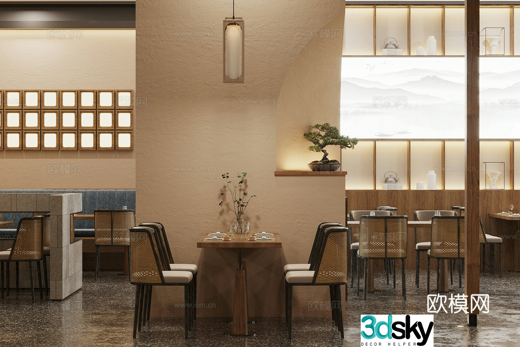 Chinese restaurant full-time restaurant 3D model