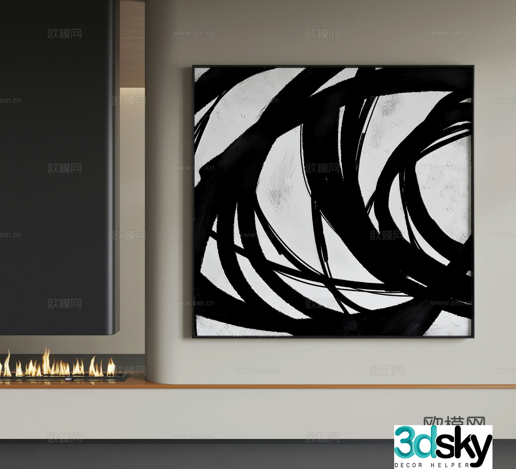 Modern abstract hanging paintings Modern minimalist hanging paintings Modern Italian hanging paintings 3D model