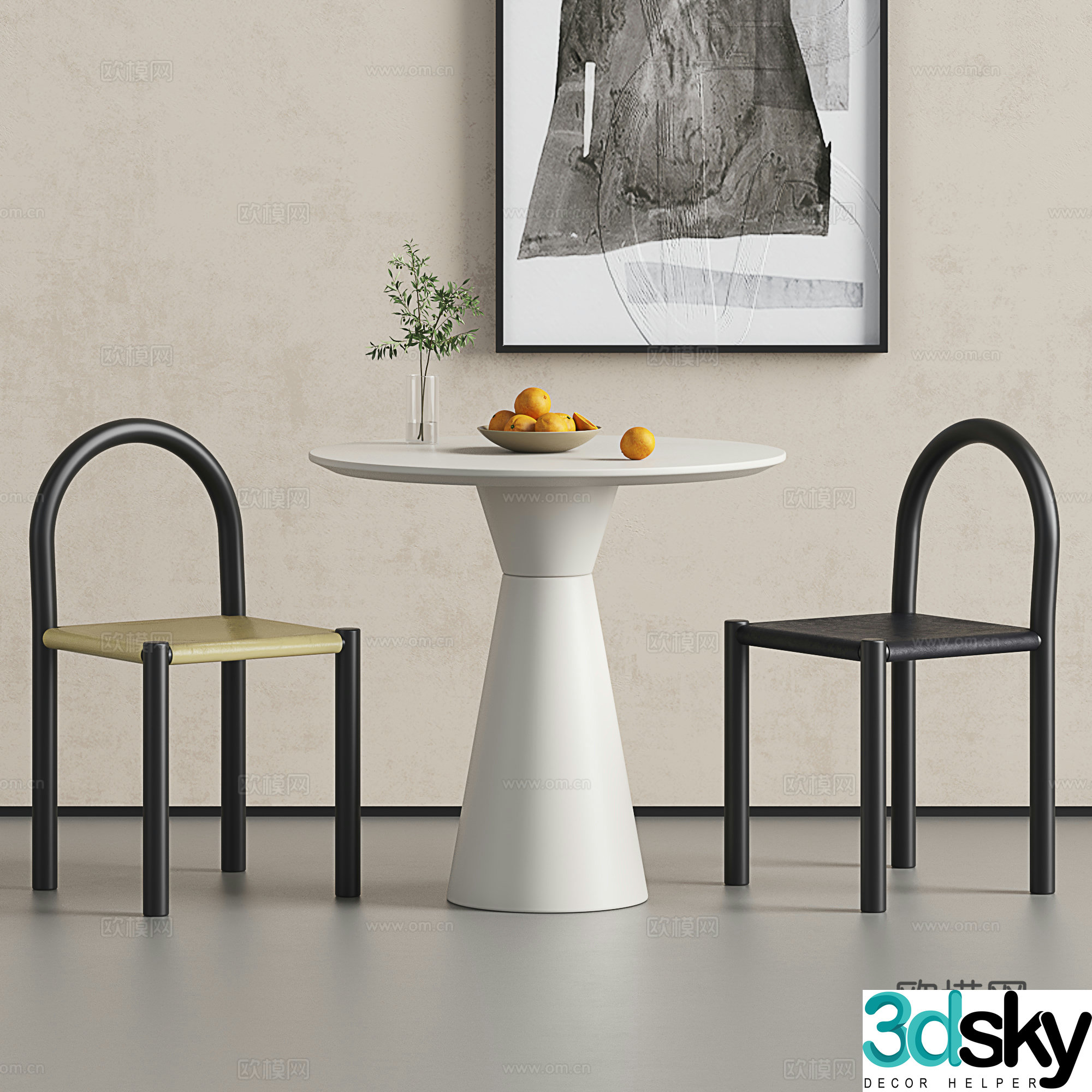 Nordic dining chairs modern dining tables and chairs casual tables and chairs medieval dining chairs internet celebrity dressing chairs 3D model