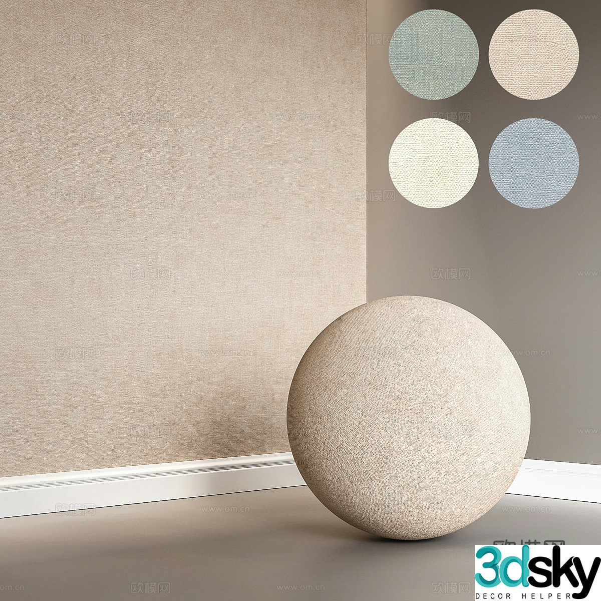Plain wallpaper Wall cloth 3d model