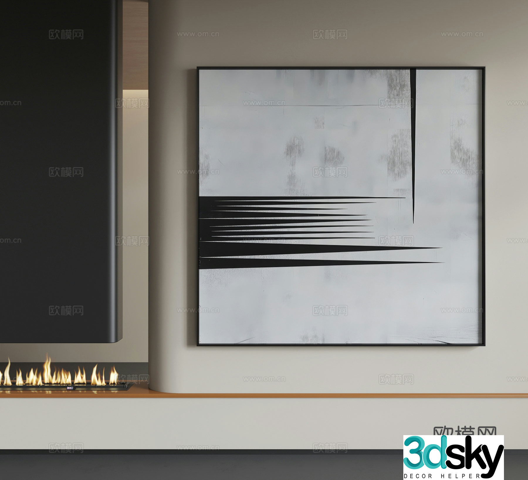 Modern abstract hanging paintings Modern minimalist hanging paintings Modern Italian hanging paintings 3D model