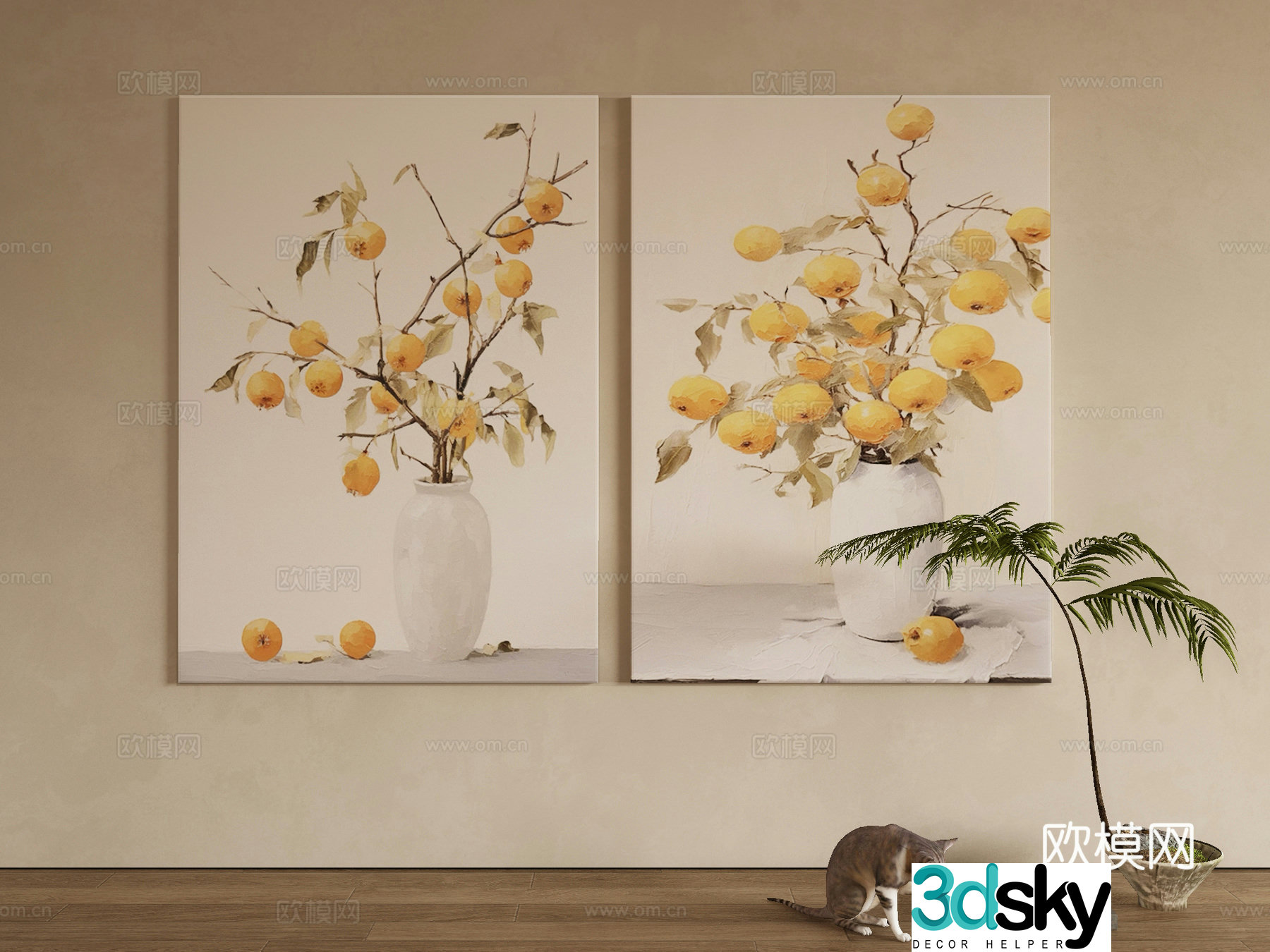 Wasabi hanging painting oil painting 3d model