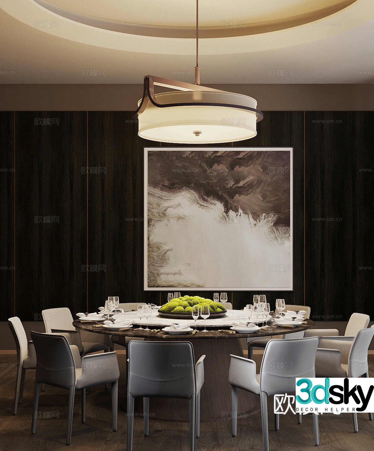 Chinese restaurant private room 3D model