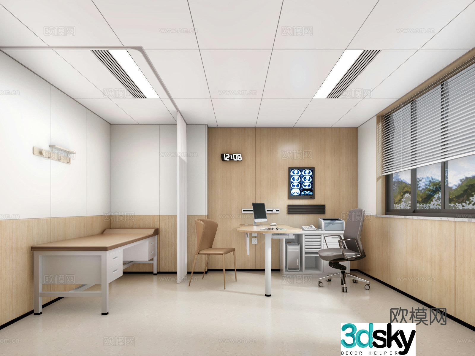 Modern hospital clinic 3d model