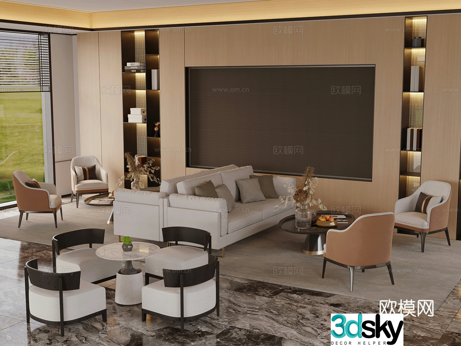 New Chinese sales office negotiation area 3D model