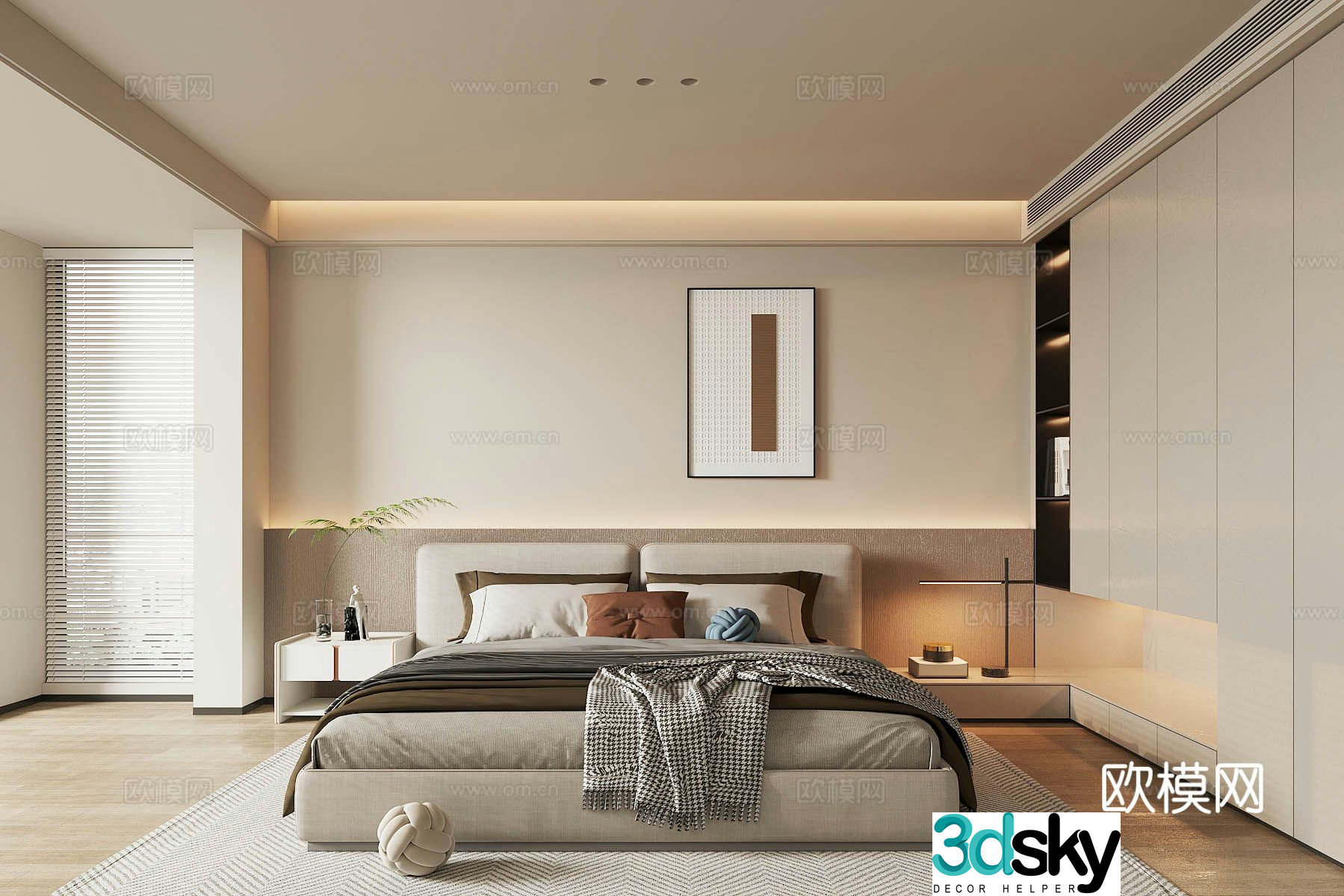Modern home bedroom master bedroom 3d model