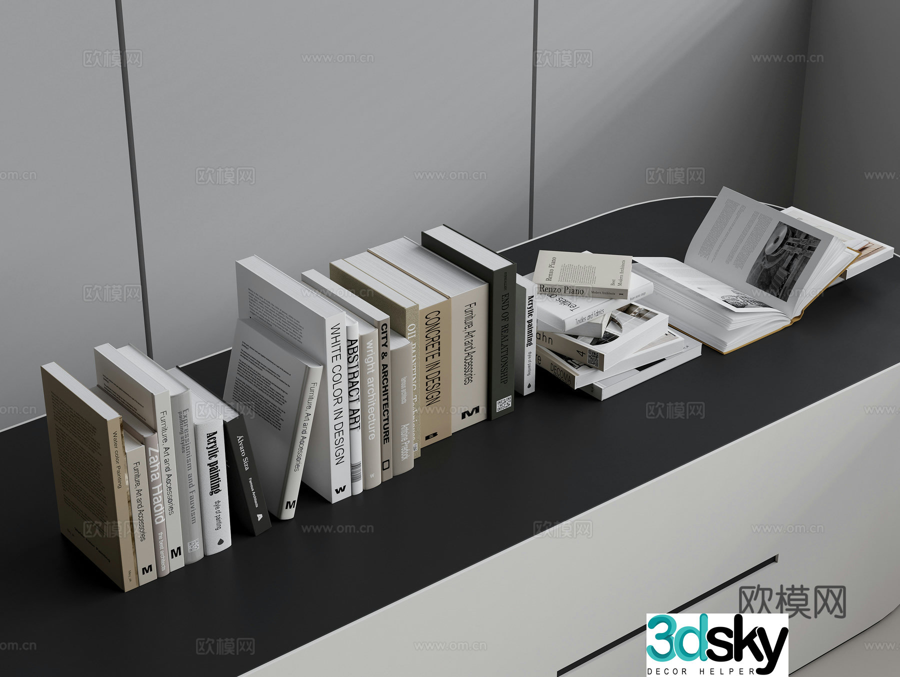 Books Book Ornaments 3D Model