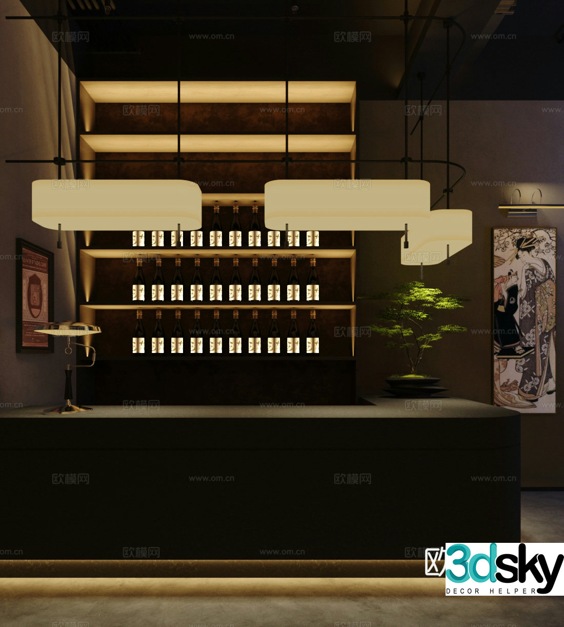 Modern bar water bar 3d model