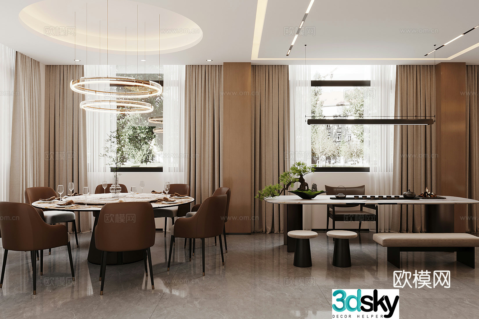 New Chinese-style private room large private room 3D model