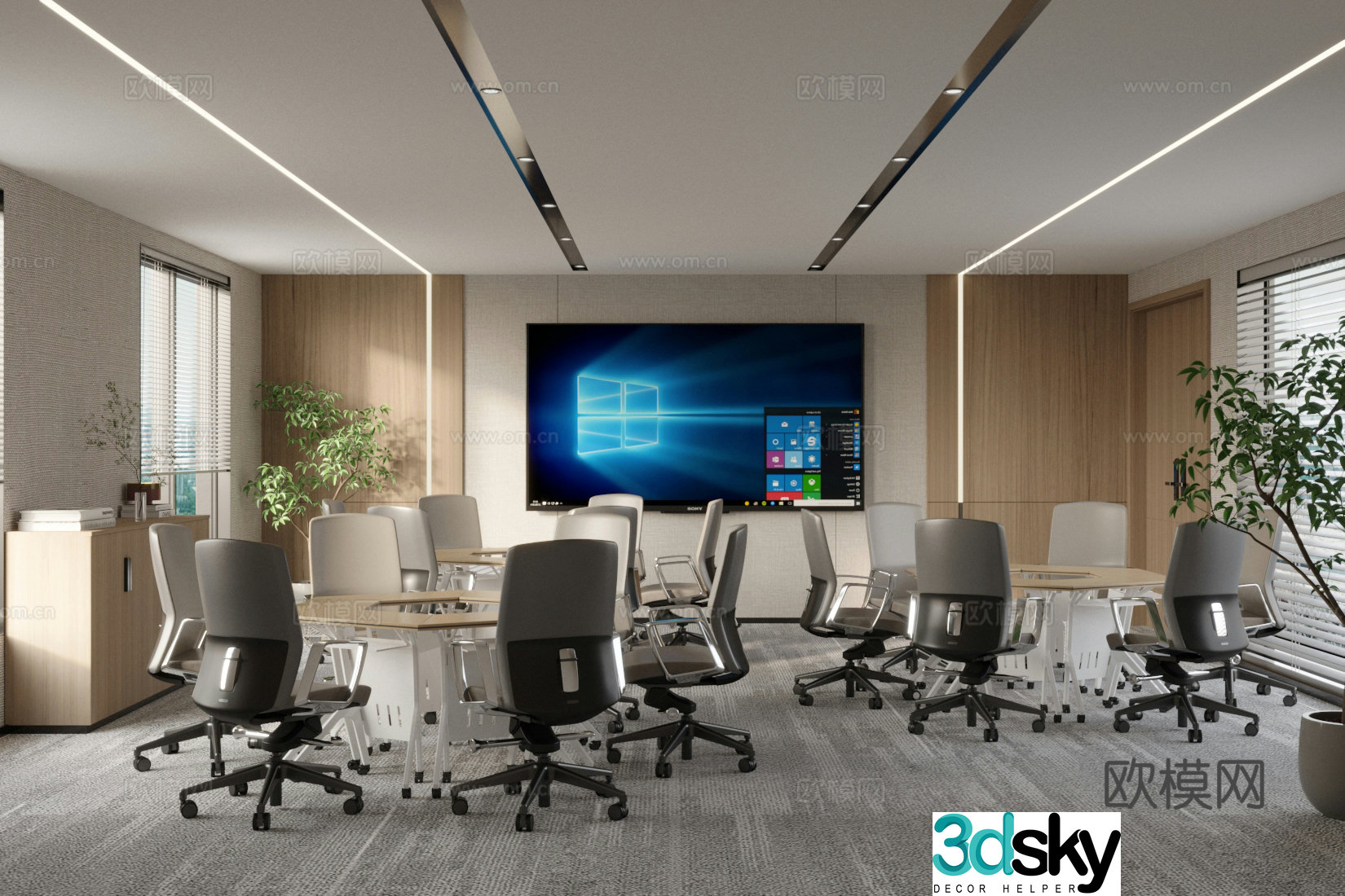 Modern conference room 3d model